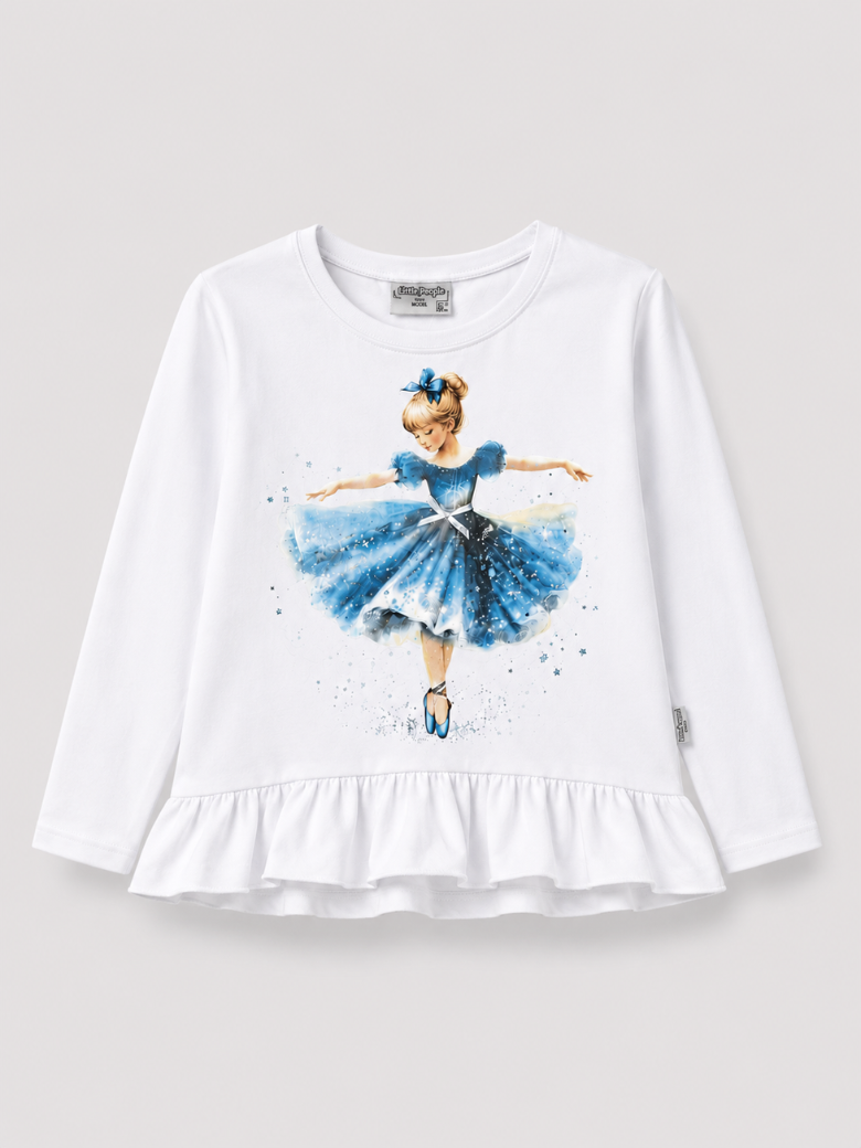 "Balerina" majica sa volanom za devojčice