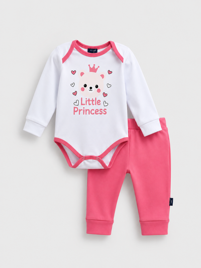 „Princess“ komplet bodi i helanke za bebe devojčice – detalj 3 – Model Kids