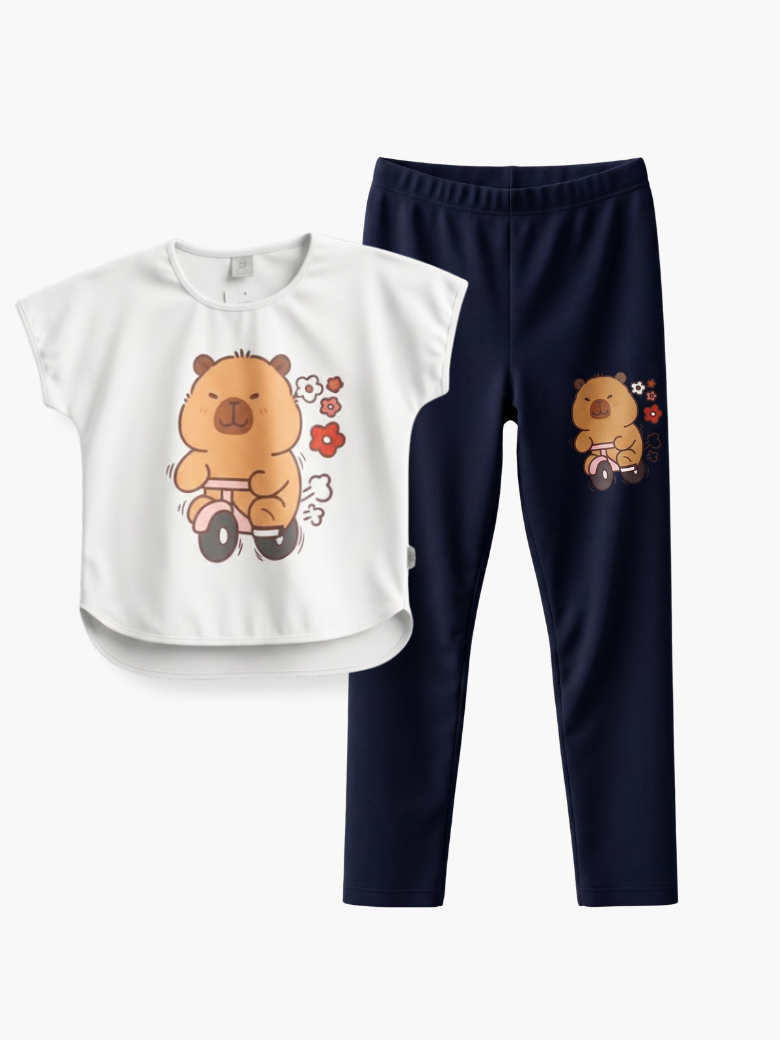 „Capybara“ komplet majica i helanke za devojčice
