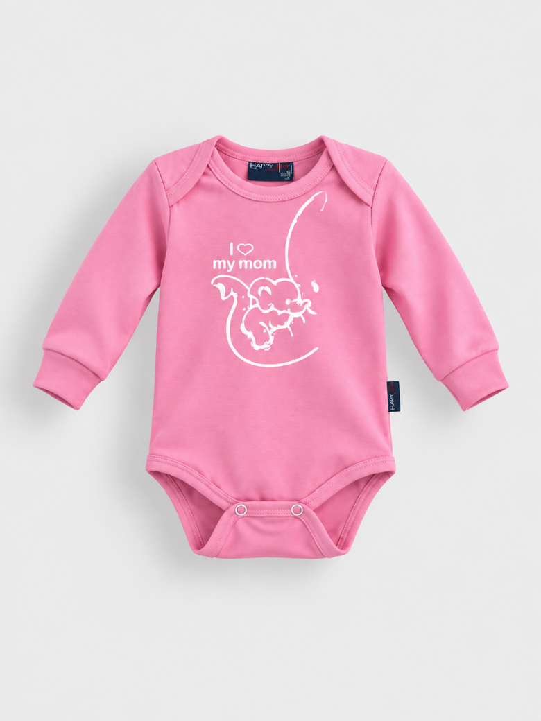 Bodi dugih rukava I love my mom za bebe, peta boja – Model Kids