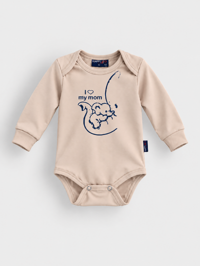 Bodi dugih rukava I love my mom za bebe, osma boja – Model Kids