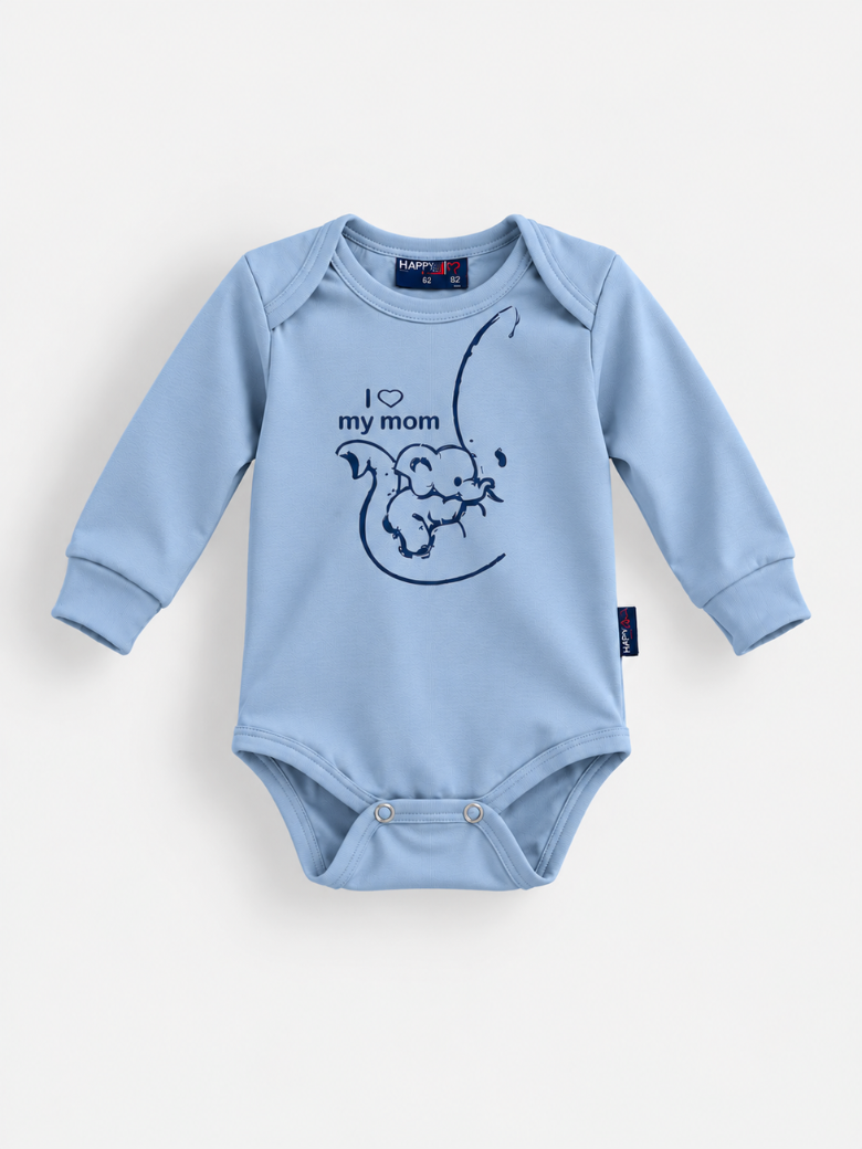 Bodi dugih rukava I love my mom za bebe, sedma boja – Model Kids