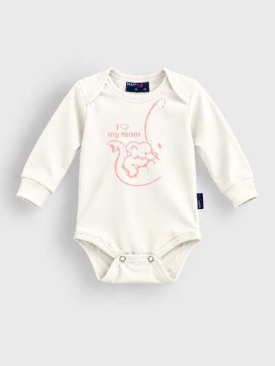 Bodi dugih rukava I love my mom za bebe, četvrta boja – Model Kids