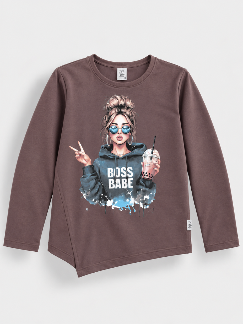 "Boss babe" pamučna majica za devojčice