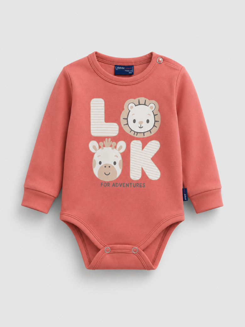Bodi sa dugim rukavima i printom životinja za bebe